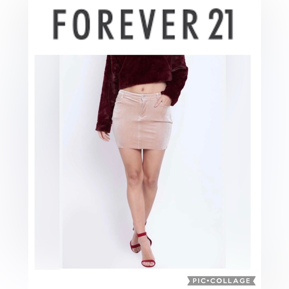 😊Forever 21 Tan and White Mini Skirt Casual
